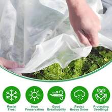 1 Piece Winter Outdoor Plant Anti-Freeze Covering Non-Woven Fabric 40gms, Reusable Garden Crops Thermal Insulation Anti-Freeze Blanket, Protects Trees In The Courtyard From Frost And Wind And Snow In Cold Weather, Beneficial To Moisturizing Nursery Of Garden Fruit Trees, Anti-Bird And Insect-Proof To Protect Vegetable Growth, Sun Protection In The Sun, White. - White - View 8