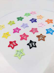 30/60/90pcs Colorful Star Hair Accessories Set, Simple & Cute With Shiny Surface. Includes Hair Clips, Barrettes, Hair Pins And Bangs Clips, Suitable For Girls' Daily Use - Multicolor - View 4