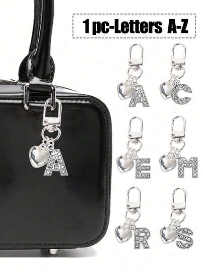 Personalized Heart-Shaped Pendant, Engravable With Initials, Heart-Shaped Keychain, Custom Bag Charm, Gift, Key Chain, Unique Phone Accessory, Minimalist Design, Suitable For Women's Wallets And Phone Accessories, Perfect As A Gift For Friends, Family, Or Girlfriends, Outdoor Accessory, Party Accessory, Gift, Souvenir, Women's Bag Charm, Car Charm, Gift For Women And Girls