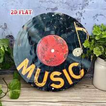 1pc 8x8in Metal Time Decorative Wall Plaque Vintage Music Theme Round Metal Wall Decor, Suitable For Home, Garage, Cafe - 1pc Retro Speaker & Music Iron Sign, Outdoor Decoration, 2D Flat, Perfect For Room Decor, Pre-Drilled Holes, Style And Size As Shown In The Image. Bar Decoration, Gift Ideas, Vintage Signage, Metal Poster, Decorative Painting, Fun Vintage Decorative Plaque, Restaurant Decoration, Cafe Decoration, Garage Decoration, Home Decoration, Outdoor Wall, Wall Art Decoration Suitable For Dormitories, Bedrooms And Home Decoration, Fun Gift, Vintage Signage, Minimalist Monstera Leaf Wall Decor For Living Room, Bedroom & Office | Wall Decor, 2D Wall Art, Minimalist, Home Decor, Wall Sculpture, Black Metal. - Nhiều màu - Xem 6