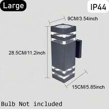 1/2pcs Outdoor Waterproof Up & Down LED Wall Lamp, Modern Minimalist Patio Villa Exterior Wall Decor Light, Landscape Lighting Fixture, Replaceable E27 Bulb, Waterproof Rust-Proof Balcony Wall Lamp For Park, Community, Villa, Yard Exterior Lighting - Black - View 6