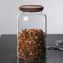 MYVIT 1 pieza Frasco de vidrio grande con tapa hermética, apto para harina, granos, café, pasta, etc., utensilio de cocina, utensilios de cocina, accesorio de cocina, suministros de cocina para el hogar, botella de vidrio - transparente - Ver 4