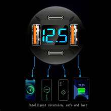 2A+2C Car Charger With LED Voltage Display (Car Accesories / Carro Accesorios / Accesorios Para Carro) – 2-Pack (Black) | Cargador De Apple Mobile Devices & IPad | Local Warehouse - one-size - View 4