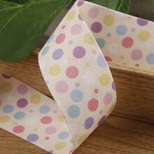 Polka Dot Grosgrain Ribbon, Cream Textured Ribbon, DIY Headwear, Hair Accessories, Bow Tie, Cotton Ribbon - Multicolor - View 21