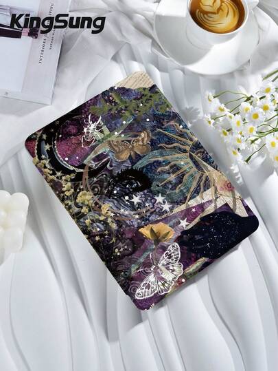 蝴蝶图案平板电脑保护套，兼容 iPad 9.7/10.2/10.5/10.9/12.9/Pro 11（第十代）、Galaxy Tab S6 Lite 10.4 英寸、Kindle Paperwhite（第十二代，2024 年发布）、Kindle（第十一代，2022 年发布）、Kobo Clara Color，柔软防震，带智能支架/自动唤醒/睡眠功能