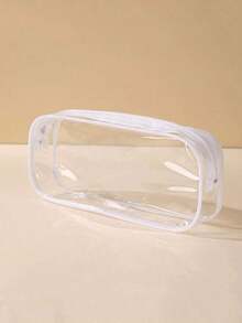 Portable Transparent Cosmetic Bag, Travel Toiletry Bag For Lipstick, Comb, Makeup, Brushes And Skincare Products, Makeup Bag, Cosmetic Pouch, Makeup Organizer,Pouch,Makeup Pouch,Travel Essential XAPG - 白色 - 查看 3