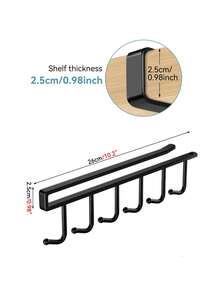 Heavy Duty Carbon Steel Cup Lid & Cup Holder, Space-Saving Cabinet Hanging Hook Paper Towel Rack Coffee Cup Hook, Multifunctional Kitchen Storage Organizer - Multicolor - View 12