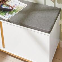 Banc à chaussures d'entrée SoBuy avec siè, coffre de rangement intérieur avec 2 portes, bois d'ingénierie + bambou 90x34x46cm Blanc FSR117- - Bianca - Voir 9
