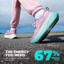 Women's Lightweight Road Running Shoes – Non-Slip Cushioned Sneakers For Gym, Workout, Walking & Tennis Arch Support & Comfort For 5K Activities - 粉色 - 查看 8