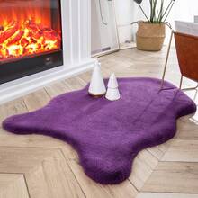 Ashler HOME DECO - Alfombra de piel de conejo sintético ultra suave, alfombra de área para recámara, piso, sofá, sala de estar, alfombra decorativa, color blanco, 2 x 3 pies - Púrpura - Ver 3