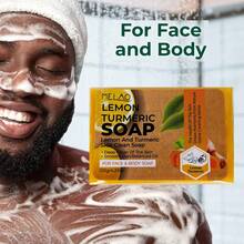 Lemon Turmeric Soap, MELAO Natural Face & Body Soap With Lemon And Turmeric, For Deep Clean & Balanced Oil, Gentle Cleansing Bar, Smooth Skin, Home Cleaning Series, 120g/4.23oz - Lemon - View 1