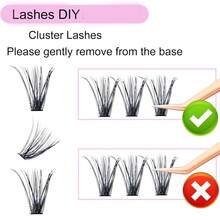 DIY Lash Clusters Eyelash Extension , 9-18mm 30D 40D Individual Lashes Lash Tweezers For Self Use (30D&40D, 9-18mm) - màu đen - Xem 5