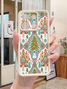 1个时尚雪人松树图案米色TPU加厚防震保护手机壳，兼容 17 Pro/17 Air/17 Pro Max/17/16/15/14/13/12/11 Pro Max/Galaxy/OPO/红米/荣耀系列 - 米色 - 查看 1