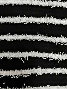 WAIT HIM 男士条纹抽绳腰带口袋休闲百搭日常短裤 - 黑與白 - 查看 3