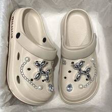 2022 New Fashionable Thick Sole Cute Cartoon Closed Toe Slip-On Sandals For Women - Khaki - View 2