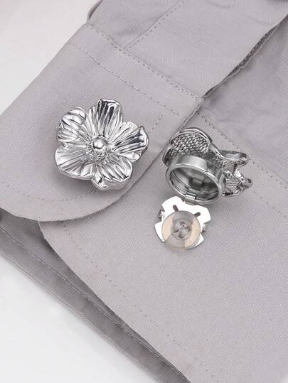 1/2/4 piezas Cubiertas de botón de cristal de imitación para mujeres, cubiertas de botón de cristal, cubiertas de botón desmontables con clip, botones de fantasía de cristal para ropa, broches de botón con alicates de presión para vestido, traje, camisa, accesorios, color plomo