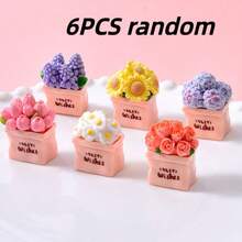 Ramo floral realista en miniatura, flores de rosa, flores de caléndula, decoración de escritorio de paisaje micro, regalo, accesorios de decoración DIY, adorno de coche lindo, decoración de escritorio, accesorios de resina DIY, decoración de casa de muñecas, regalo pequeño creativo, regalo de cumpleaños, regalo de Pascua, decoración de Pascua - Multicolor - Ver 17