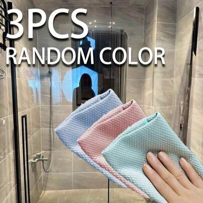 1/3pcs Magic Cleaning Cloth, Can Remove Water Stains On Glass, Effortless Streak-Free Glass Cleaning, Quickly Removes Water Stains And Marks Without Leaving Traces, Suitable For Kitchen, Glass, Car Mirror Cleaning