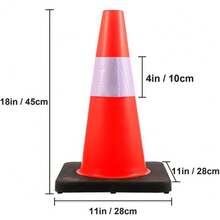 Uimoso Safety Cones Traffic Cones 18 Orange Reflective Collars Road Cones 5PCs - 1 - View 9