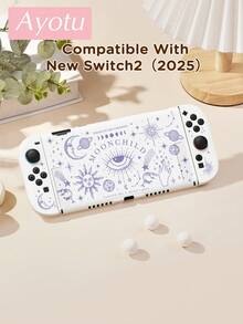Ayotu 1pc Celestial Pattern Compatible With Switch2/Switch NS/Switch OLED Console Protective Case, New Generation TPU Soft Shell, Universal Gamepad Protective Cover, Switch Controller Protective Cover, Switch Gaming Accessories, Anti-Fall, Anti-Slip, Anti-Scratch, Fashionable, Suitable For Autumn Romantic, Back To School, Valentine's Day, Christmas, Halloween Gifts - Multicolor - View 18