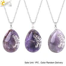 1件装水滴水晶吊坠项链，女士蝴蝶翅膀造型，天然紫水晶石英疗愈项链饰品 H152 - Necklace - 查看 13