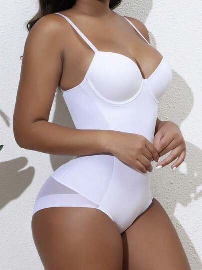 Corset modelador feminino (1 peça), bustiê justo com bojo, fecho de três fileiras de ganchos, modelo bodycon em tela sexy e moderno, acentua as curvas do corpo, afina a cintura, realça o bumbum, oferece sustentação para a cintura e modela o busto. Pode ser usado como peça de sobreposição. Modelador multifuncional, lingerie modeladora confortável, tecido leve e elástico que mantém a silhueta feminina.