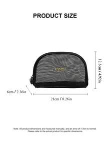 CHANEL Organizador de maquillaje para viajes, bolsa de malla negra transparente para fácil acceso - Negro - Ver 5