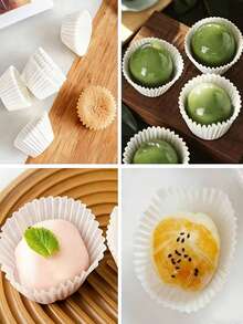 100/500个装烘焙纸杯蛋糕衬垫，甜点烹饪容器，蛋糕纸杯，甜点纸杯，防油烘焙杯，纸杯蛋糕模具，经典烘焙工具，纸质 - 彩色 - 查看 7