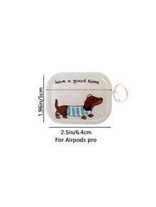 1pc Cartoon Dachshund Pattern Bluetooth Earphone Case Compatible With Apple 1/2/3/4, Pro/Pro2/Pro3