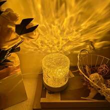 A Three-Color Crystal Lamp With Water Wave Projector And Night Light, Suitable For Home Decoration. Touch Control Is Available. It Is Suitable For Creating A Beautiful Atmosphere In Residential Bedrooms And Can Also Be Given As A Holiday Gift - Circular Water Ripples - View 4