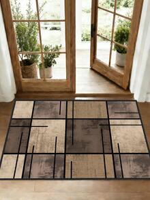 1pc Outdoor Anti-Slip Mat, Geometric Print Indoor Carpet, Bathroom Mat, Kitchen Mat, Decorative Rug, Soft Comfortable Floor Mat, Anti-Slip Mat For Kitchen, Indoor, Outdoor, Entrance, Bedroom, Machine Washable Home Decor - Multicolor - View 2