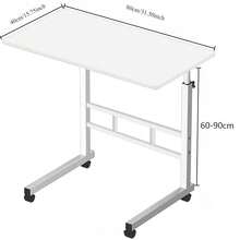 Mobile Computer Desk For Small Space, Adjustable Height Rolling Work Desk, Portable Standing Writing Desk With Wheels For Home Office Study Bedroom - White - View 4