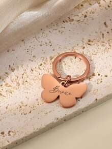 1pc Personalized Custom Butterfly Keychain, Can Customize Name/Letter Keychain, Suitable For Key Accessories, Backpack Charms, Pet Tag Butterfly Pendant, Butterfly Keychain - Multicolor - View 6