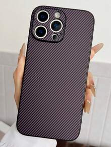 1 ốp lưng điện thoại cao cấp họa tiết sợi carbon, tương thích với iPhone 17 Pro Max, 17 Pro Air, 16, 15, 14, 13, 12, 11 Pro Max Plus, chất liệu TPU mềm. - Màu tím - Xem 2