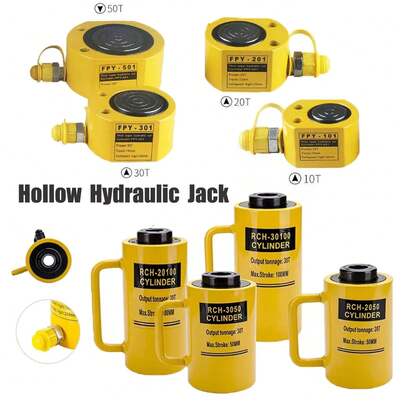10/20/30/50/100 T Portable Hydraulic Lifting Jack Hydraulic Hollow Jack & Hydraulic Pump, Hydraulic Hollow Jack 50/100mm Stroke Jack Hydraulic Pump,Hydraulic Cylinder Hollow Jack Hollow Plunger Single Acting Industrial Lifting