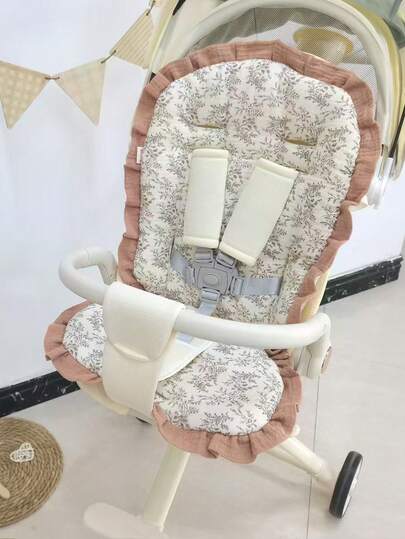 1pc Baby Stroller Pad, Soft Breathable Cushion, Reversible Cotton Stroller Mat