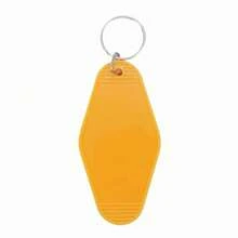 10pcs Blank Hotel Keychains Bulk Vintage Motel Keychain Vinyl  Printing Keychains DIY Keychain Tags (Yellow) - 橘色 - 查看 4