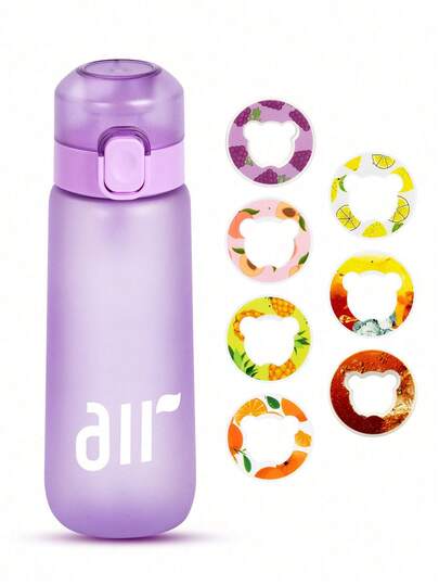 1个印花哑光水瓶，内含一个香氛胶囊，随机包含1个熊形香氛胶囊，无糖无卡路里，配有吸管，方便户外饮用，适合健身房、跑步、运动等场合。