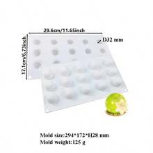 1pc Silicone Mousse Cake Mold, DIY French Fruit Dessert Cake Mold, Suitable For Christmas Sweets, Christmas Mold, Chocolate Mold, Silicone, For Baking Chocolate, Candy, Cake Decoration - White - View 9