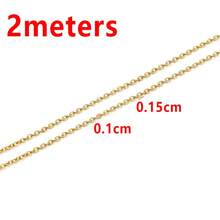 2m 1-3mm Flat O-Shape Stainless Steel Gold Chain, Bulk Cable For DIY Jewelry Making Craft Supplies - Chain - View 17