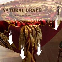 1pc Elegant Red & Golden Peony Flower Tablecloth - Luxury Rectangular Chinese New Year Table Cover, Machine-Made Fabric Suitable For Dining Table, Kitchen, Wedding, Party Decor - Year-Round Use, 2D Flat - 彩色 - 查看 6