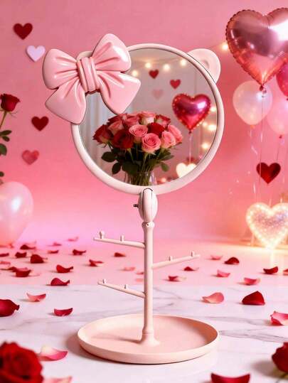 Large Round Makeup Mirror, Multi-Functional Makeup Mirror Set Includes Comb, Brush, Hairstyling Tools, Hair Care Products And Accessories, Suitable For Barbershops, Hair Salons, Travel, Back To School, Vacation, Women's Hair Accessories, Brushes, Combs, Detangling Brush, Ball Brush, Mini Hair Brush, Ideal Gift For Women, Stylists, Students For Christmas, Birthday, Valentine's Day