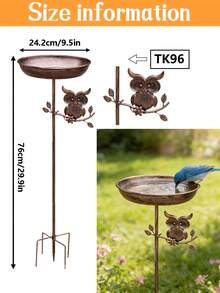 1件套复古铸铁鸟浴盆/喂食器组合 - 防锈五爪接地，经久耐用的手工金属材质，易于清洁，质朴的户外装饰，花园饮水盆，独立式鸟浴盆，经典庭院装饰，绝佳的节日礼物，适用于庭院、花园、稻田、农场 - 彩色 - 查看 16