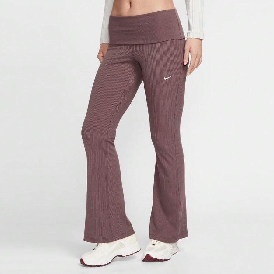 Nike AS W NSW 女士休闲针织罗纹裤 - 棕色 - 查看 1