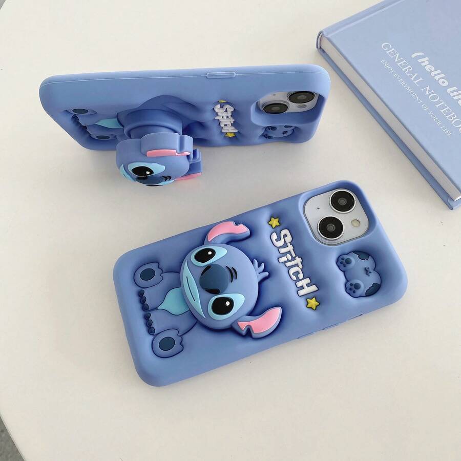 This New Disney Stitch 3D Textured Phone Case Is Compatible With Apple IPhones14/15 (11, 12, 12pro, 12pm, 13, 13p, 13promax, 14, 14pro, 14promax, 14plus, 15, 15pro, 15plus, 15pm, 16, 16pro, 16plus, 16promax, 17, 17pro, 17promax). It's The Perfect Gift For Friends And Family. Stylish Phone Case With Fun Emojidesigns, Lightweight, And Durable.Phone Holder,Travel Must Haves,Iphone17 Pro Max Case,Phone Accsesories.Polka Dot. - 藍色 - 查看 1