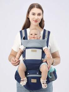 3-In-1 Baby Carrier Waist Stool, Lightweight 4-Season Ergonomic Backpack, Multifunctional Infant Carrier - Dark Blue - View 1