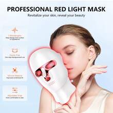 Aedwdpe LED Facial Mask With Vibrant Light - Home Beauty Tool, Perfect Gift For Wife Friends Family On Holidays - 紅眼掛脖 - 查看 3