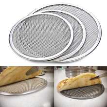 1pc 8/10/12 Inch Pizza Baking Pan, Commercial Grade Aluminum Pizza Baking Screen, Seamless/Non-Stick Mesh Baking Tray, Kitchenware, Suitable For Oven, Grill - Silver - View 2