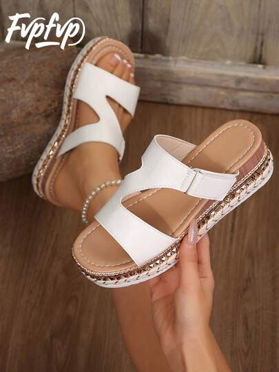 FVPFVP Dép lê đế xuồng dệt kim lấy cảm hứng từ Luo Si dành cho nữ, mẫu dép đi biển mới mùa hè 2026.