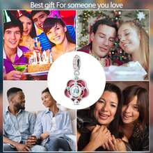 925 Sterling Silver Lion Charm Pendant, Rose Charm Pendant, Hope Swallow Charm Pendant, Star Moon Charm Pendant, Angel Charm Pendant, Heart Charm Pendant, Magic Surprise Box Charm. Suitable For Genuine Snake Chain Bracelets, Necklaces, Bangles, Beaded Chains, DIY Jewelry Crafting, And Luxurious Best Friend Gifts. - Multicolor - View 3